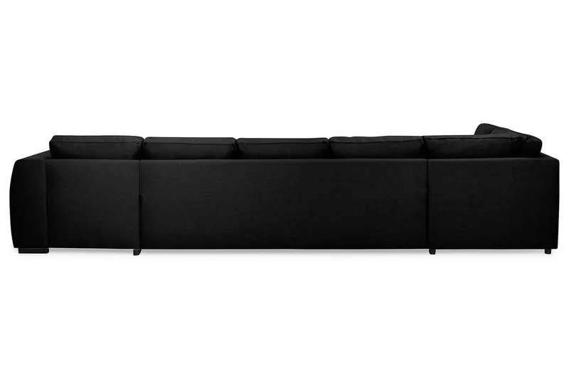Optus 6-personers Venstrevendt U-formet Large Sofa med Divan og Chaiselong i Stof - Sort - Møbler - Sofaer - U Sofa