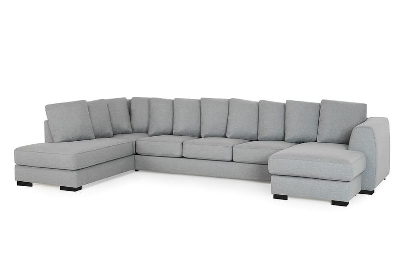 Optus 6-personers Venstrevendt U-formet Large Sofa med Divan og Chaiselong i Stof inkl. Kuvertpuder - Lysegrå - Møbler - Sofaer - U Sofa