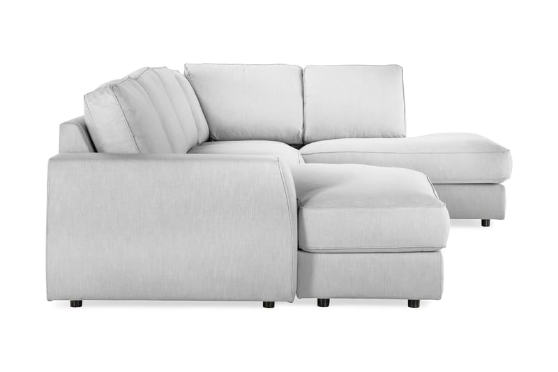 Optus Lyx 4-personers Højrevendt U-formet Sofa med Divan og Chaiselong i Stof - Grå - Møbler - Sofaer - U Sofa