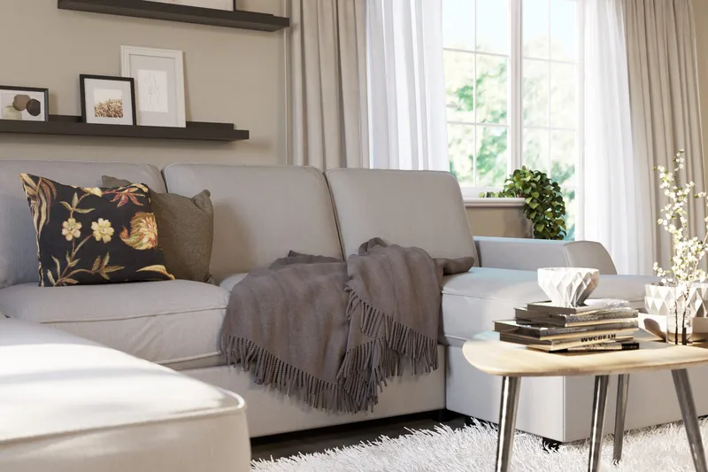 Optus Lyx 4-personers Venstrevendt U-formet Sofa med Divan og Chaiselong i Stof - Grå - Møbler - Sofaer - U Sofa