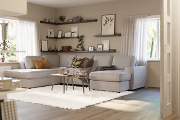 Optus Lyx 4-personers Venstrevendt U-formet Sofa med Divan og Chaiselong i Stof - Grå - Møbler - Sofaer - U Sofa