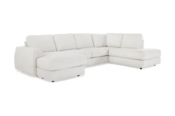 Optus Lyx 4-personers Højrevendt U-formet Sofa med Divan og Chaiselong i Stof - Lysegrå - Møbler - Sofaer - U Sofa