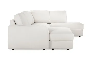 Optus Lyx 4-personers Højrevendt U-formet Sofa med Divan og Chaiselong i Stof - Lysegrå - Møbler - Sofaer - U Sofa