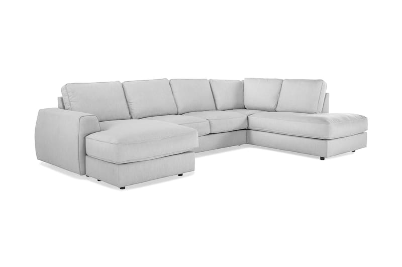Optus Lyx 4-personers Højrevendt U-formet Sofa med Divan og Chaiselong i Stof - Grå - Møbler - Sofaer - U Sofa