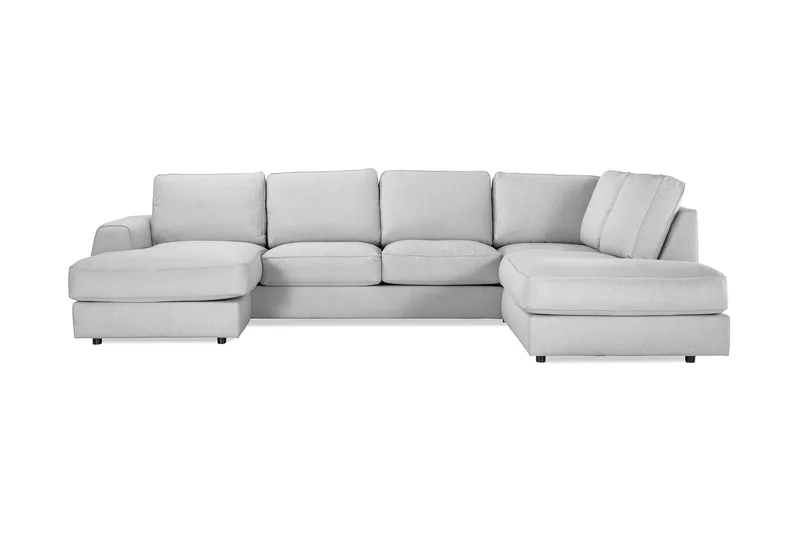 Optus Lyx 4-personers Højrevendt U-formet Sofa med Divan og Chaiselong i Stof, Grå