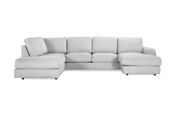 Optus Lyx 4-personers Venstrevendt U-formet Sofa med Divan og Chaiselong i Stof - Grå - Møbler - Sofaer - U Sofa