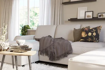 Optus Lyx 4-personers Højrevendt U-formet Sofa med Divan og Chaiselong i Stof - Lysegrå - Møbler - Sofaer - U Sofa