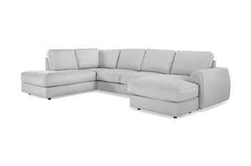Optus Lyx 4-personers Venstrevendt U-formet Sofa med Divan og Chaiselong i Stof - Grå - Møbler - Sofaer - U Sofa