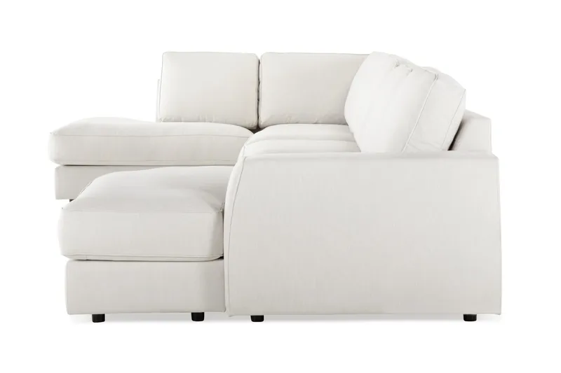 Optus Lyx 6-personers Venstrevendt U-formet Large Sofa med Divan og Chaiselong i Stof - Lysegrå - Møbler - Sofaer - U Sofa