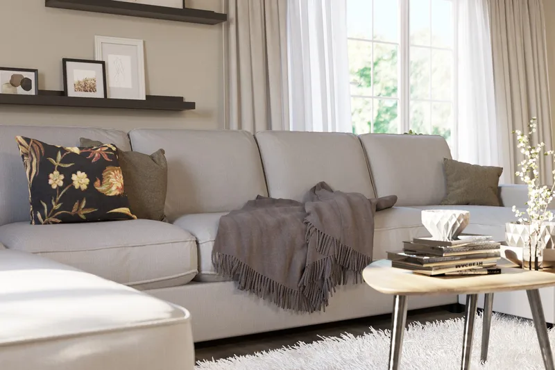 Optus Lyx 6-personers Venstrevendt U-formet Large Sofa med Divan og Chaiselong i Stof - Grå - Møbler - Sofaer - U Sofa