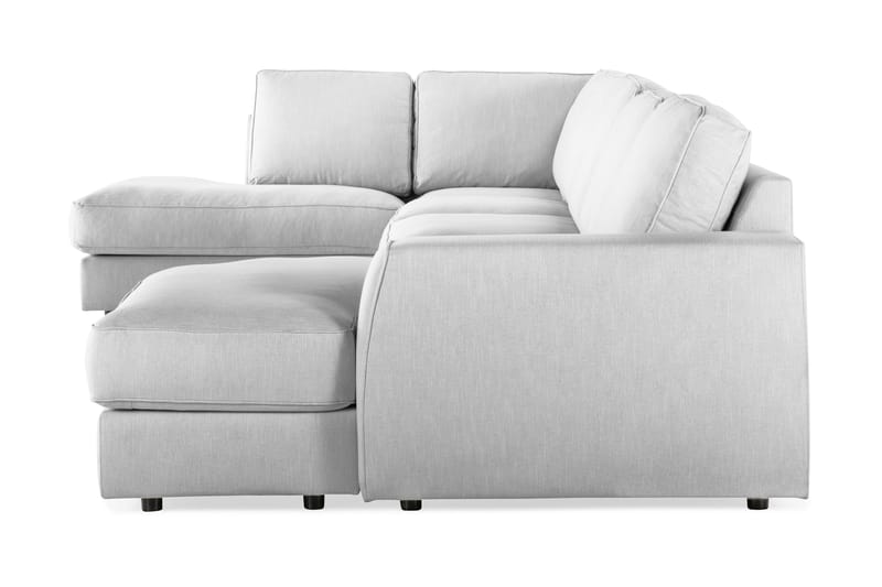 Optus Lyx 6-personers Venstrevendt U-formet Large Sofa med Divan og Chaiselong i Stof - Grå - Møbler - Sofaer - U Sofa
