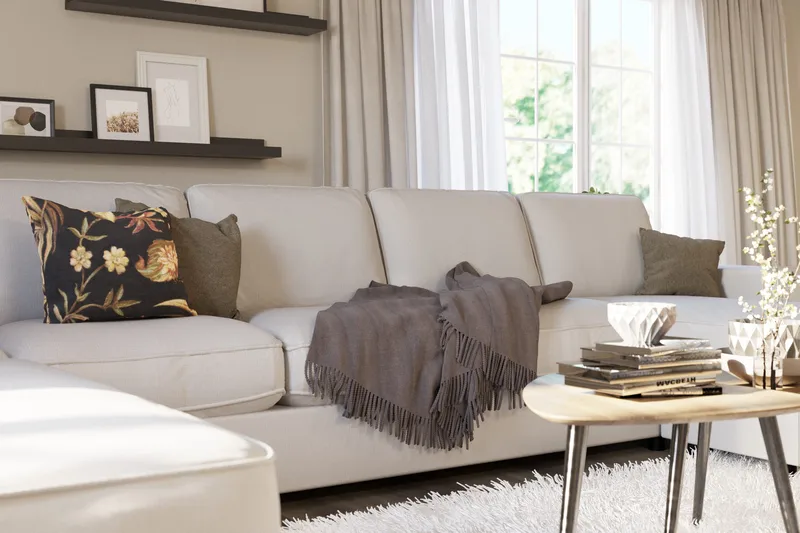 Optus Lyx 6-personers Venstrevendt U-formet Large Sofa med Divan og Chaiselong i Stof - Lysegrå - Møbler - Sofaer - U Sofa