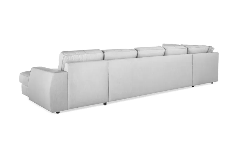 Optus Lyx 6-personers Venstrevendt U-formet Large Sofa med Divan og Chaiselong i Stof - Grå - Møbler - Sofaer - U Sofa