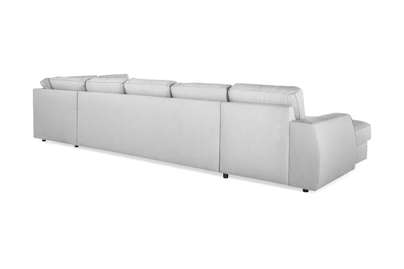 Optus Lyx 6-personers Højrevendt U-formet Large Sofa med Divan og Chaiselong i Stof - Grå - Møbler - Sofaer - U Sofa