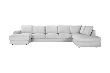 Optus Lyx 6-personers Højrevendt U-formet Large Sofa med Divan og Chaiselong i Stof - Gr å - Møbler - Sofaer - U Sofa