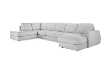 Optus Lyx 6-personers Venstrevendt U-formet Large Sofa med Divan og Chaiselong i Stof - Grå - Møbler - Sofaer - U Sofa