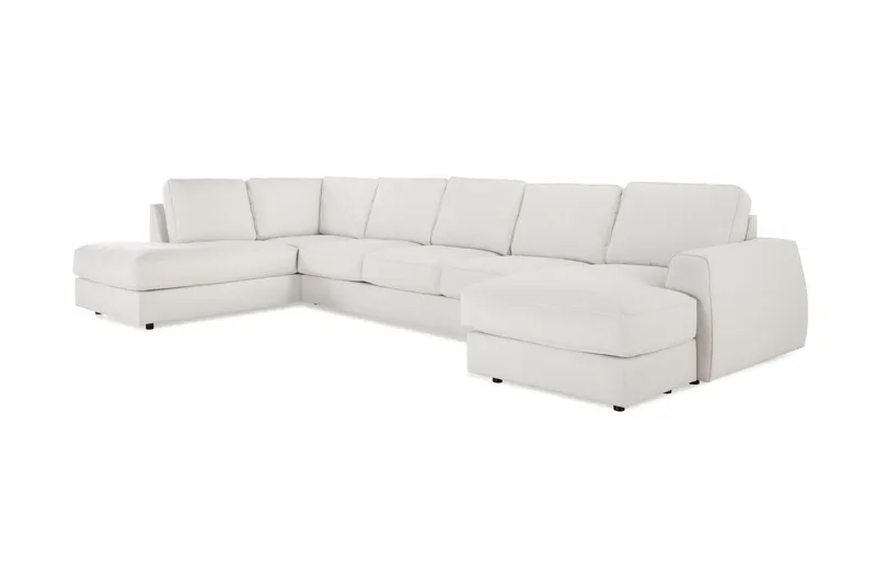 Optus Lyx 6-personers Venstrevendt U-formet Large Sofa med Divan og Chaiselong i Stof - Lysegrå - Møbler - Sofaer - U Sofa