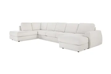 Optus Lyx 6-personers Venstrevendt U-formet Large Sofa med Divan og Chaiselong i Stof - Lysegrå - Møbler - Sofaer - U Sofa