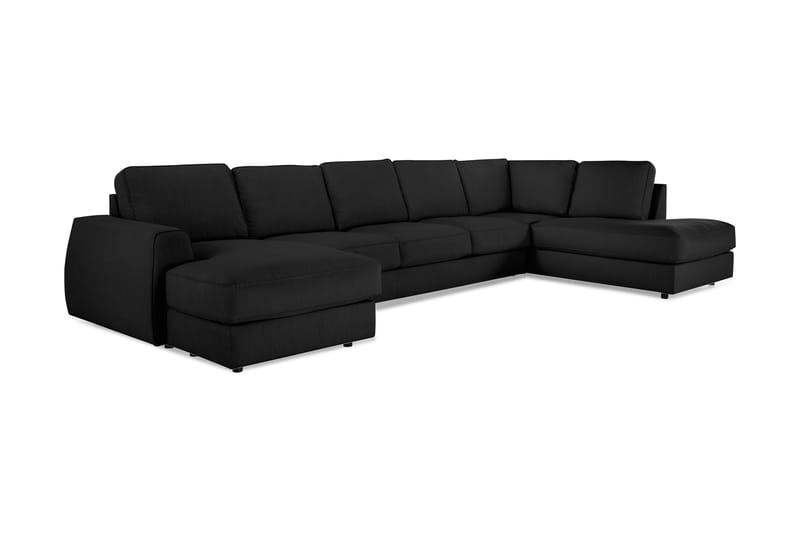 Optus Lyx U-sofa med Chaiselong Large Venstre - Hørsort - U Sofa