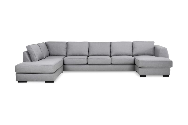 Optus U-sofa Large med Chaiselong Højre - Lysegrå - Lædersofaer - Velour sofaer - U Sofa