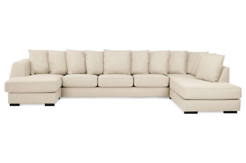 Optus U-sofa Large med Chaiselong Venstre inkl Løse Puder - Beige - U Sofa