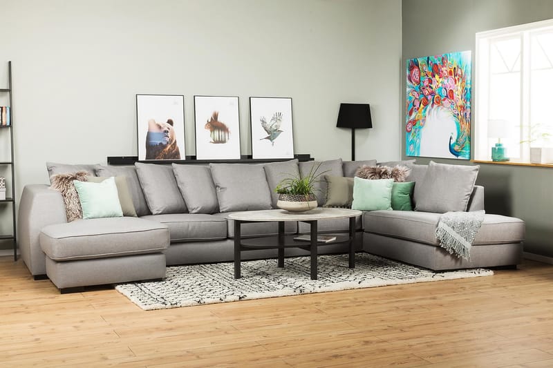 Optus U-sofa Large med Chaiselong Venstre inkl Løse Puder - Lysegrå - Møbler - Sofaer - U Sofa