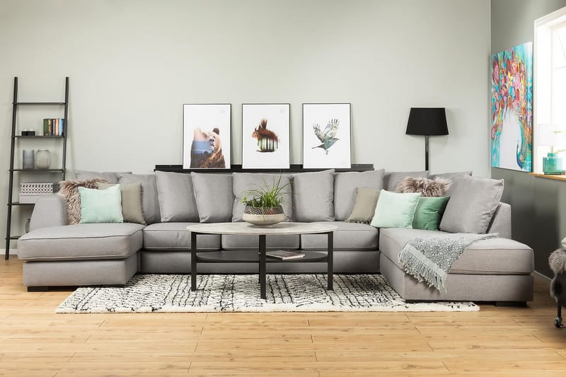 Optus U-sofa Large med Chaiselong Venstre inkl Løse Puder - Lysegrå - Møbler - Sofaer - U Sofa