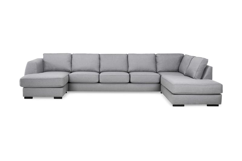 Optus U-sofa Large med Chaiselong Venstre - Lysegrå - Lædersofaer - Velour sofaer - U Sofa