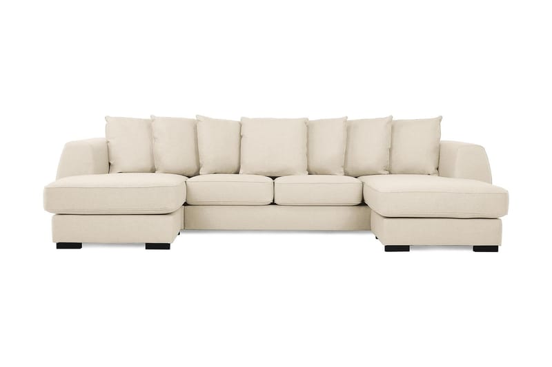 Optus U-sofa med Dobbelt Chaiselong inkl Løse Puder - Beige - U Sofa