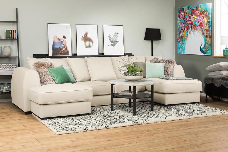 Optus U-sofa med Dobbelt Chaiselong inkl Løse Puder - Beige - Møbler - Sofaer - U Sofa