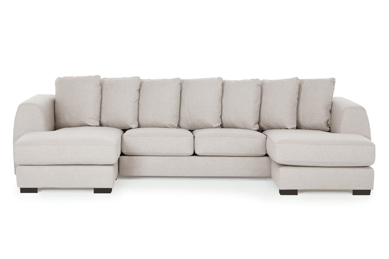 Optus U-sofa med Dobbelt Chaiselong inkl Løse Puder - Beige - U Sofa