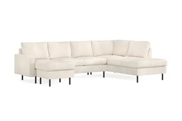Peppe 4-personers Højrevendt U-formet Sofa med Divan og Chaiselong i Manchester - Beige - Møbler - Sofaer - U Sofa