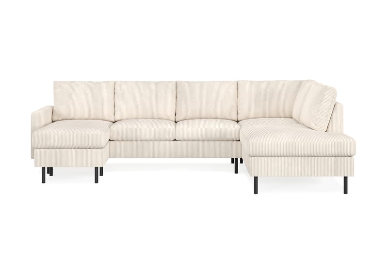 Peppe 4-personers Højrevendt U-formet Sofa med Divan og Chaiselong i Manchester - Beige - Møbler - Sofaer - U Sofa
