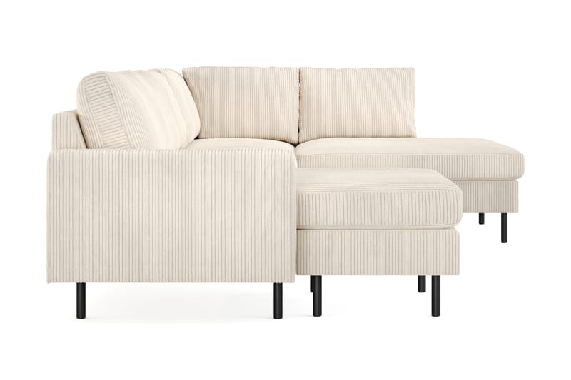 Peppe 4-personers Højrevendt U-formet Sofa med Divan og Chaiselong i Manchester - Beige - Møbler - Sofaer - U Sofa