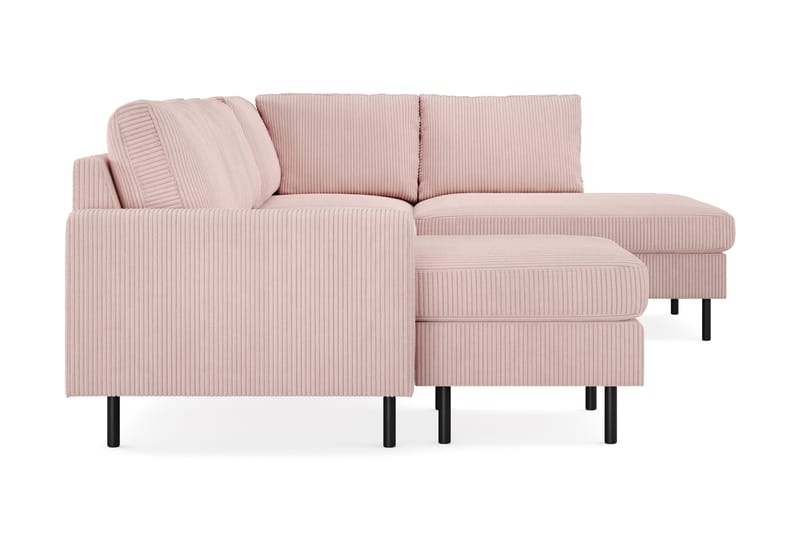 Peppe 4-personers Højrevendt U-formet Sofa med Divan og Chaiselong i Manchester - Rosa - Møbler - Sofaer - U Sofa