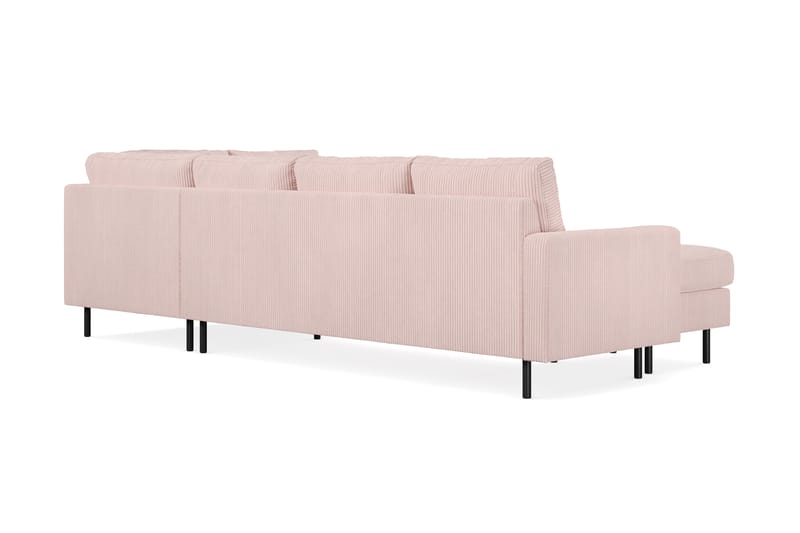 Peppe 4-personers Højrevendt U-formet Sofa med Divan og Chaiselong i Manchester - Rosa - Møbler - Sofaer - U Sofa
