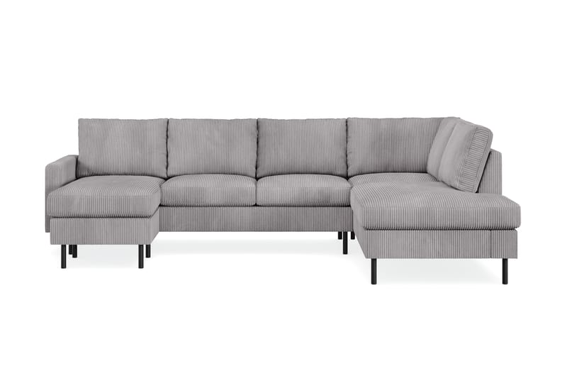 Peppe 4-personers Højrevendt U-formet Sofa med Divan og Chaiselong i Manchester - Mørkegrå - Møbler - Sofaer - U Sofa