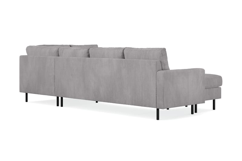 Peppe 4-personers Højrevendt U-formet Sofa med Divan og Chaiselong i Manchester - Mørkegrå - Møbler - Sofaer - U Sofa