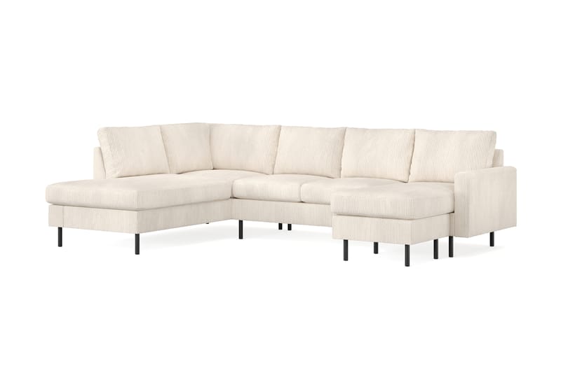 Peppe 4-personers Venstrevendt U-formet Sofa med Divan og Chaiselong i Manchester - Beige - Møbler - Sofaer - U Sofa