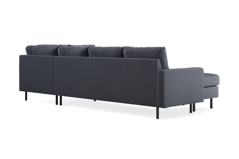 Peppe 4-personers Højrevendt U-formet Sofa med Divan og Chaiselong i Stof - Mørkegrå - Møbler - Sofaer - U Sofa