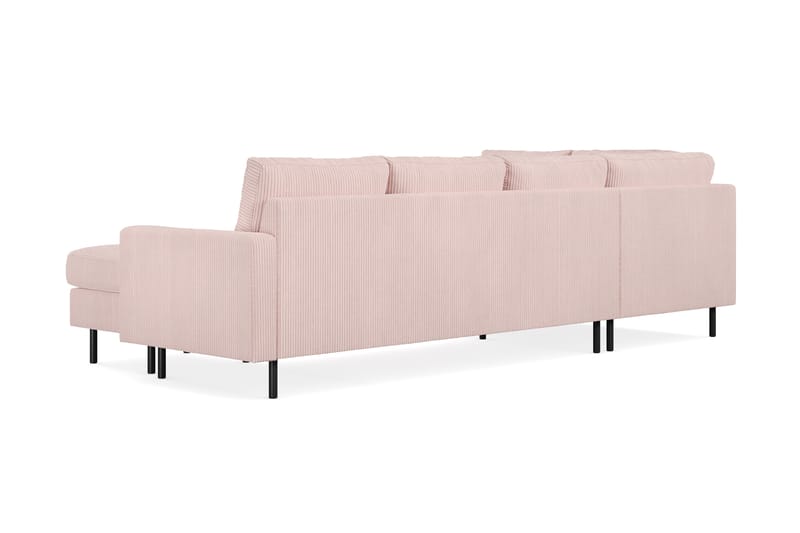 Peppe 4-personers Venstrevendt U-formet Sofa med Divan og Chaiselong i Manchester - Rosa - Møbler - Sofaer - U Sofa