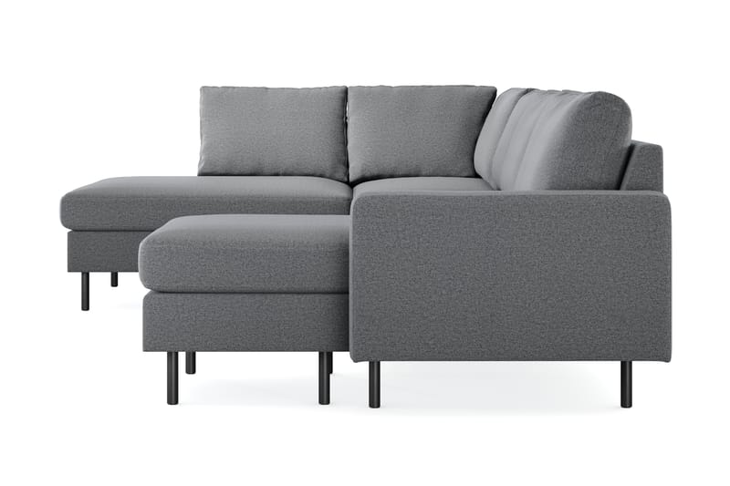 Peppe 4-personers Venstrevendt U-formet Sofa med Divan og Chaiselong i Stof - Lysegrå - Møbler - Sofaer - U Sofa