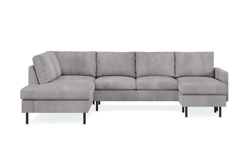 Peppe 4-personers Venstrevendt U-formet Sofa med Divan og Chaiselong i Manchester - Mørkegrå - Møbler - Sofaer - U Sofa
