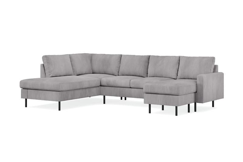 Peppe 4-personers Venstrevendt U-formet Sofa med Divan og Chaiselong i Manchester - Mørkegrå - Møbler - Sofaer - U Sofa
