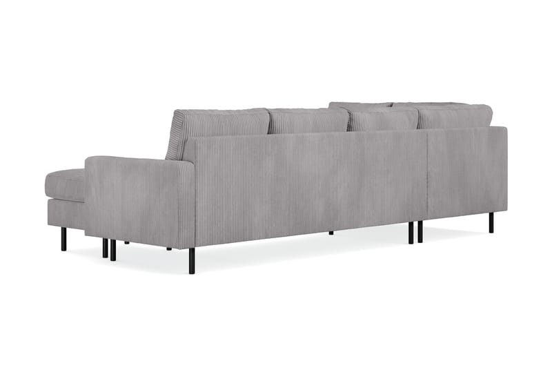 Peppe 4-personers Venstrevendt U-formet Sofa med Divan og Chaiselong i Manchester - Mørkegrå - Møbler - Sofaer - U Sofa