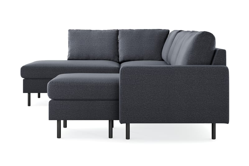 Peppe 4-personers Venstrevendt U-formet Sofa med Divan og Chaiselong i Stof - Mørkegrå - Møbler - Sofaer - U Sofa