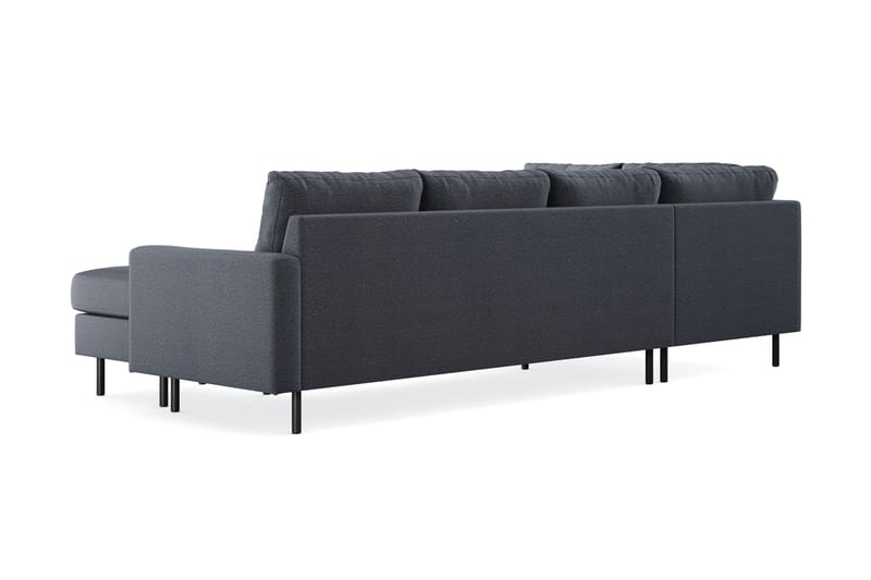 Peppe 4-personers Venstrevendt U-formet Sofa med Divan og Chaiselong i Stof - Mørkegrå - Møbler - Sofaer - U Sofa