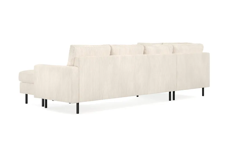 Peppe 4-personers Venstrevendt U-formet Sofa med Divan og Chaiselong i Manchester - Beige - Møbler - Sofaer - U Sofa