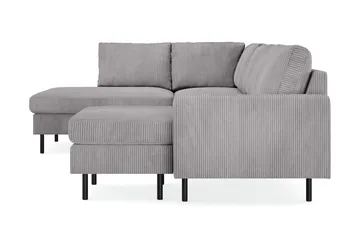 Peppe 4-personers Venstrevendt U-formet Sofa med Divan og Chaiselong i Manchester - Mørkegrå - Møbler - Sofaer - U Sofa
