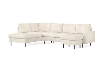 Peppe 4-personers Venstrevendt U-formet Sofa med Divan og Chaiselong i Manchester - Beige - Møbler - Sofaer - U Sofa